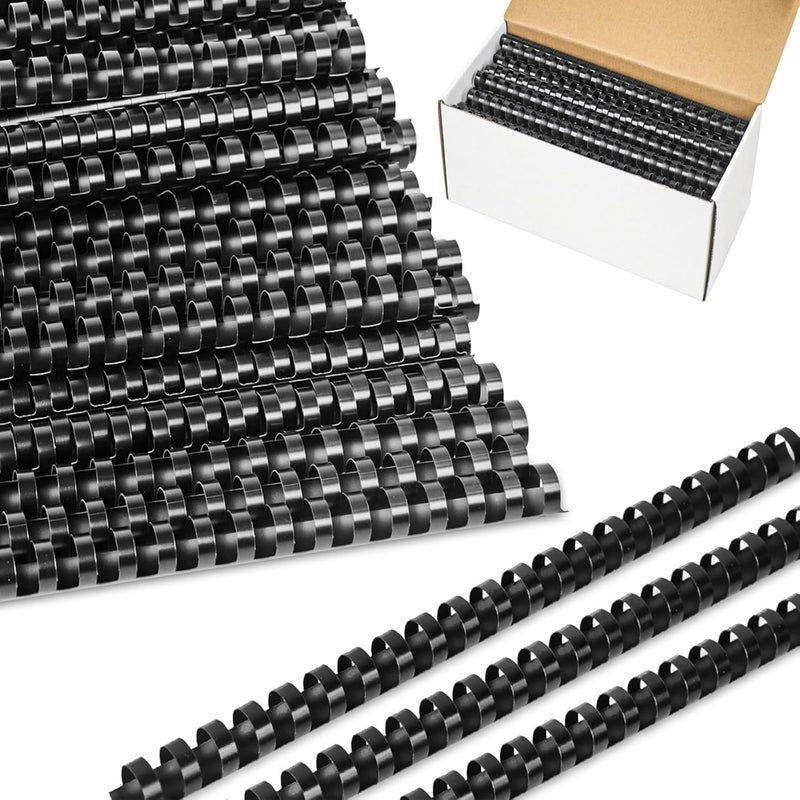 HDFCLUP 100 Pack Plastic Binding Combs, 7/15 Inch Diameter,80 Sheet Capacity, Letter Size, 21 Ring Black Comb Binding Spines for Notebook Calendar Picture Album (7/15 in, Black) - Image 1